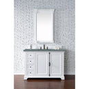 James Martin Providence 48" Single Vanity Cabinet Bright White with 3 cm Cala Blue Quartz Top 238-105-V48-BW-3CBL