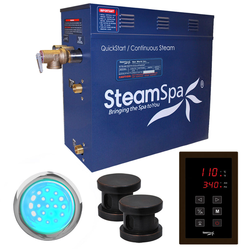 SteamSpa Indulgence 12 KW QuickStart Acu-Steam Bath Generator Package in Oil Rubbed Bronze