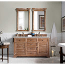 James Martin Savannah 60" Double Vanity Cabinet Driftwood with 3 cm Ethereal Noctis Quartz Top 238-104-5611-3ENC