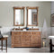 James Martin Savannah 60" Double Vanity Cabinet Driftwood with 3 cm Ethereal Noctis Quartz Top 238-104-5611-3ENC