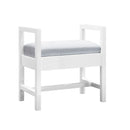 James Martin Addison 24.5" Upholsted Bench Glossy White E444-BNCH-GW