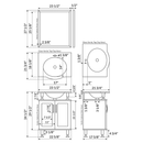 LessCare Vanity Cabinet White Modern 23.5" LV1-24W