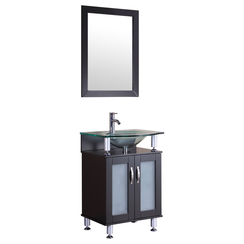 24” Espresso Modern Vanity Cabinet Set - Style 1 LV1-24B