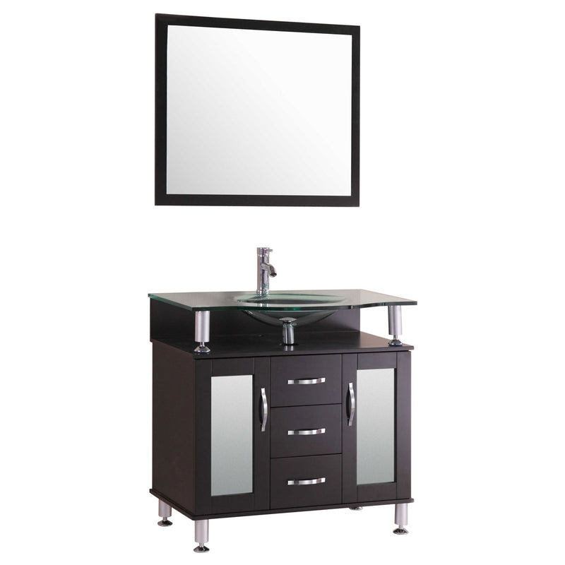 LessCare 30" Espresso Modern Vanity Cabinet Set - Style 1