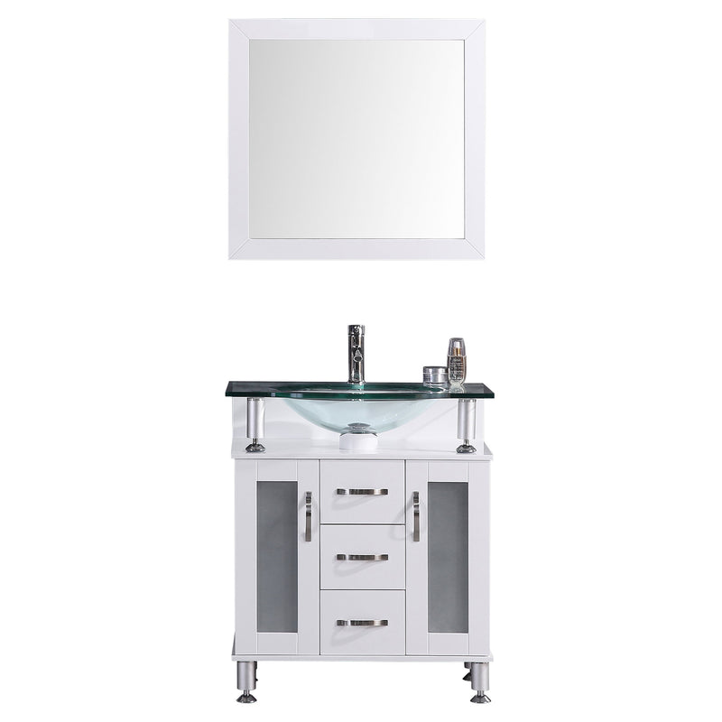 LessCare Vanity Cabinet White Modern 29.5"W LV1-30W