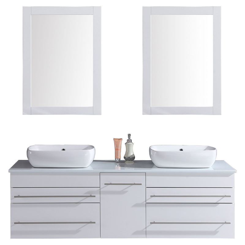 LessCare Vanity Cabinet White Modern 60"W LV11-60W