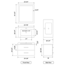 LessCare Vanity Cabinet White Modern 23.875" LV12-24W