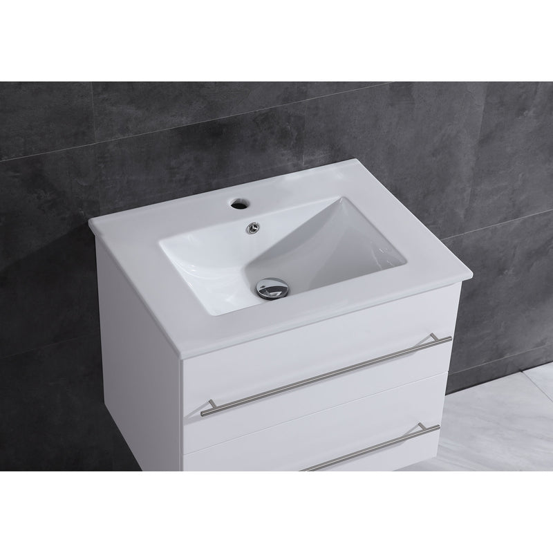 LessCare Vanity Cabinet White Modern 23.875" LV12-24W