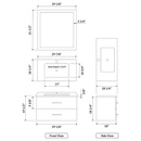 LessCare Vanity Cabinet White Modern 29.875" LV12-30W