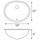 LessCare Bisque Ceramic Undermount Vanity Sink LV1512B