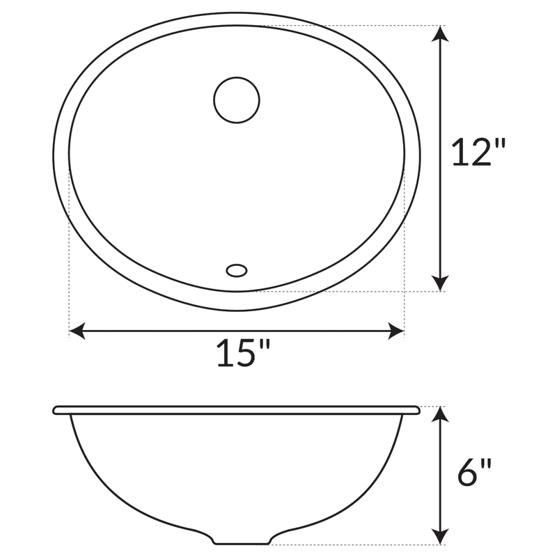 LessCare Bisque Ceramic Undermount Vanity Sink LV1512B