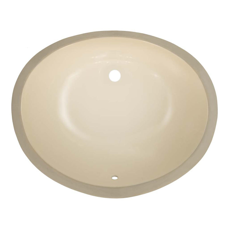 LessCare Bisque Ceramic Undermount Vanity Sink LV1512B