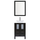 LessCare 24" Modern Vanity Sink Base with Mirror and Vessel Sink (Espresso)