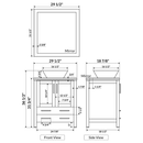 LessCare 60" Modern Bathroom Vanity Set with Mirror and Sink Gray LV2-C11-60-G