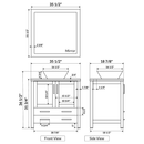 LessCare 108" Modern Bathroom Vanity Set with Mirror and Sink Gray LV2-C21-108-G