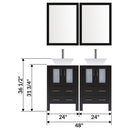 LessCare 48" Modern Bathroom Vanity Set with Mirror and Sink Espresso LV2-C10-48-B