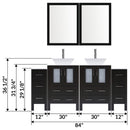 LessCare 84" Modern Bathroom Vanity Set with Mirror and Sink Espresso LV2-C17-84-B