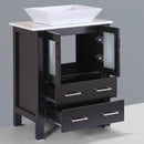 LessCare 30" Modern Vanity Sink Base with Mirror and Vessel Sink Espresso