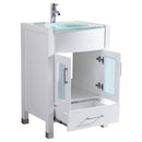 LessCare Style 3 24" White Vanity Sink Base Cabinet with Mirror LV3-24W