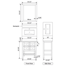 LessCare Vanity Cabinet Set White 35.5" LV6-36W