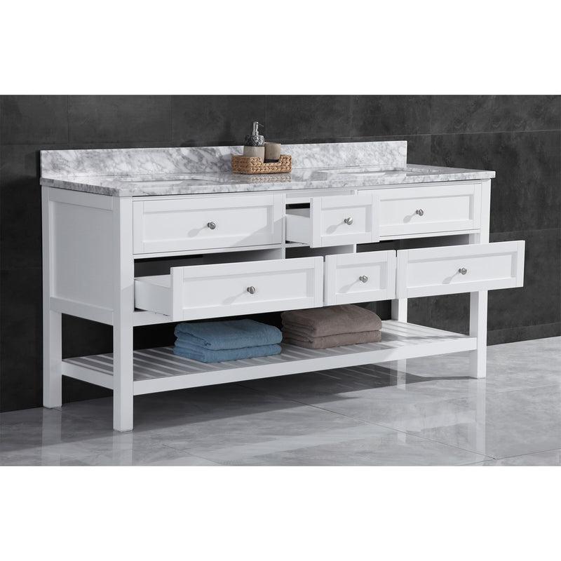 LessCare Vanity Cabinet Set White 59" LV6-60W