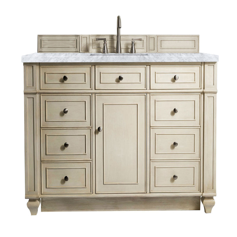 James Martin Bristol 48" Single Vanity Vintage Vanilla with 3 cm Carrara Marble Top 157-V48-VV-3CAR