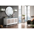 James Martin Athens 60" Single Vanity Cabinet  Glossy White with 3 cm Cala Blue Top E645-V60S-GW-3CBL