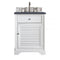 James Martin Savannah 26" Single Vanity Cabinet Bright White with 3 cm Charcoal Soapstone Quartz Top 238-104-V26-BW-3CSP