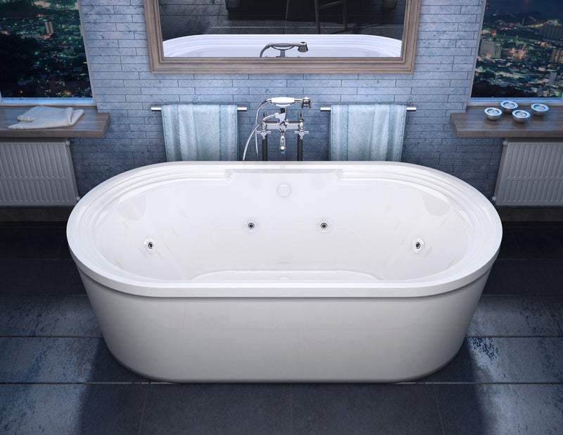 Atlantis Whirlpools Royale 34" x 67" Oval Freestanding Whirlpool Jetted Bathtub 