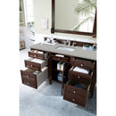 James Martin Brittany 60" Burnished Mahogany Single Vanity with 3 cm Eternal Serena Quartz Top 650-V60S-BNM-3ESR