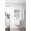 James Martin Milan 23.6" Single Vanity Cabinet Glossy White with Glossy White Composite Top 801V23.6GWGW