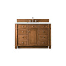 James Martin Bristol 48" Single Vanity Saddle Brown with 3 cm Ethereal Noctis Quartz Top 157-V48-SBR-3ENC