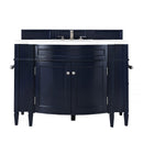 James Martin Brittany 46" Single Vanity Victory Blue with 3 cm Classic White Quartz Top 650-V46R-VBL-CLW