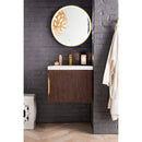 James Martin Columbia 24" Single Vanity Cabinet Coffee Oak with White Glossy Resin Countertop 388-V24-CFO-WG