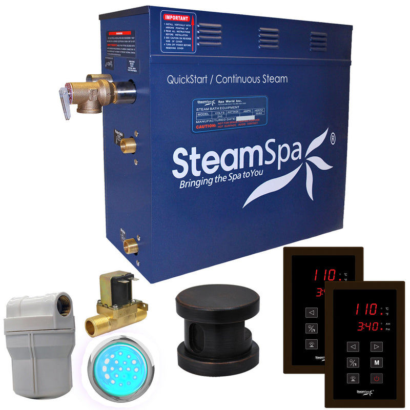 SteamSpa Royal 4.5 KW QuickStart Acu-Steam Bath Generator Package with Built-in Auto Drain in Oil Rubbed Bronze