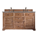 James Martin Savannah 60" Double Vanity Cabinet Driftwood with 3 cm Grey Expo Quartz Top 238-104-5611-3GEX