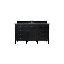 James Martin Brittany 60" Single Vanity Black Onyx with 3 cm Cala Blue Quartz Top 650-V60S-BKO-3CBL