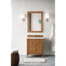 James Martin Brittany 30" Single Vanity Saddle Brown with 3 cm Classic White Quartz Top 650-V30-SBR-3CLW