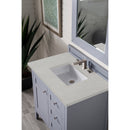 James Martin Palisades 36" Single Vanity Silver Gray with 3 cm Eternal Marfil Quartz Top 527-V36-SL-3EMR