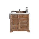 James Martin Savannah 36" Single Vanity Cabinet Driftwood with 3 cm Ethereal Noctis Quartz Top 238-104-5511-3ENC