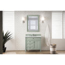 James Martin Brittany 36" Sage Green Single Vanity with 3 cm Ethereal Noctis Quartz Top 650-V36-SGR-3ENC