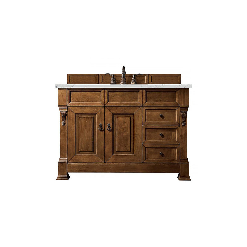 James Martin Brookfield 48" Country Oak Single Vanity with 3 cm Ethereal Noctis Quartz Top 147-114-5276-3ENC