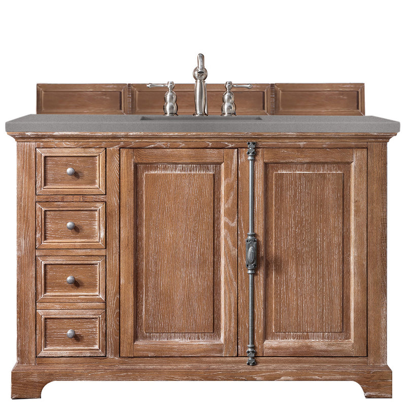 James Martin Providence 48" Single Vanity Cabinet Driftwood with 3 cm Grey Expo Quartz Top 238-105-5211-3GEX