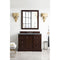 James Martin De Soto 48" Single Vanity Burnished Mahogany with 3 cm Cala Blue Quartz Top 825-V48-BNM-3CBL