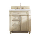 James Martin Bristol 30" Single Vanity Vintage Vanilla with 3 cm Arctic Fall Solid Surface Top 157-V30-VV-3AF