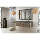 James Martin Mercer Island 59" Double Vanity Ash Gray Radiant Gold with Dusk Gray Glossy Composite Top 389-V59D-AGR-G-DGG