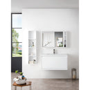 James Martin Milan 35.4" Single Vanity Cabinet Glossy White with Glossy White Composite Top 801V35.4GWGW