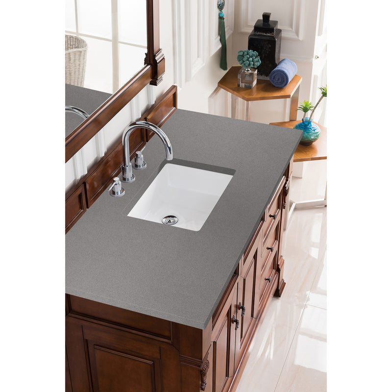 James Martin Brookfield 48" Warm Cherry Single Vanity with 3 cm Gray Expo Quartz Top 147-114-5286-3GEX