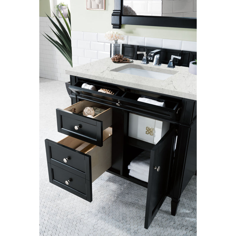 James Martin Brittany 36" Black Onyx Single Vanity with 3 cm Eternal Jasmine Pearl Quartz Top 650-V36-BKO-3EJP