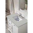 James Martin Savannah 36" Single Vanity Cabinet Bright White with 3 cm Eternal Serena Quartz Top 238-104-V36-BW-3ESR